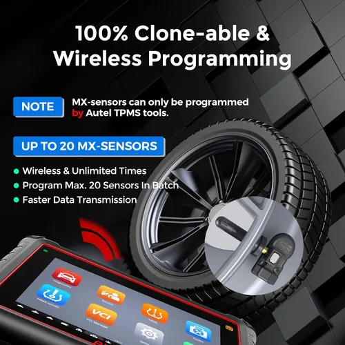 Miniatura 4 de Autel TPMS - Sensores MX, sensor TPMS de 315MHz y 433MHz 2 en 1, sensor de presión de neumáticos insertable, sistema de monitoreo de presión