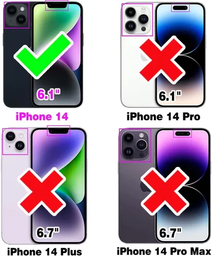 Miniatura 2 de Asuwish Funda de teléfono para iPhone 14 de 6.1 pulgadas con protector de pantalla de vidrio templado y soporte de tarjeta de crédito con tapa