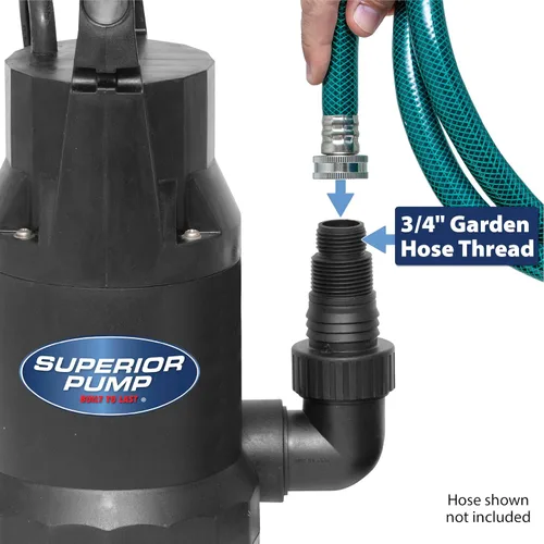 Miniatura 2 de Superior Pump 91359 Bomba utilitaria de 1/3 HP, diseño sin aceite, color negro