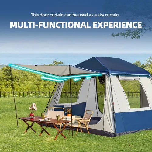 Miniatura 6 de YOLENY Instant Cabin Tent, 4-8 Person Quick Setup Family Camping Tent with Rainfly and Extended Canopy, Weather Resistant Tent with Mesh Windows and