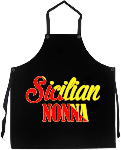 P.S. I Love Italy Delantal Siciliano Nonna - Delantal italiano con peto fresco y lindo para hombres y mujeres