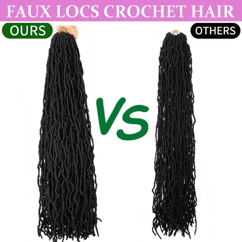 Miniatura 4 de 4 paquetes de rastas suaves de ganchillo de pelo sintético preenrollado, trenzas de ganchillo de diosa, rastas de cabello sintético para mujeres 1b