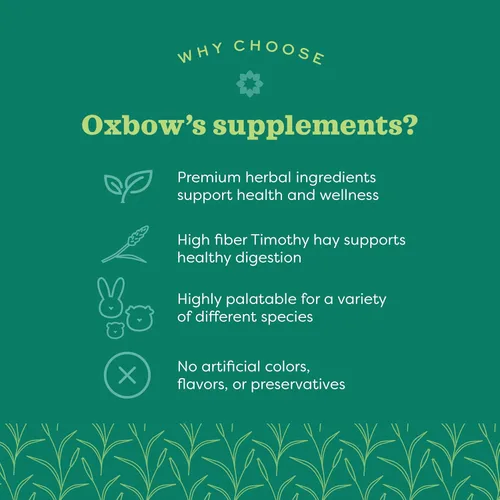 Miniatura 3 de Oxbow Natural Science Apoyo Digestivo, Suplemento Alto en Fibra para Conejo y Conejo de Indias, Hecho con Heno de Timothy, Incluye Raíz