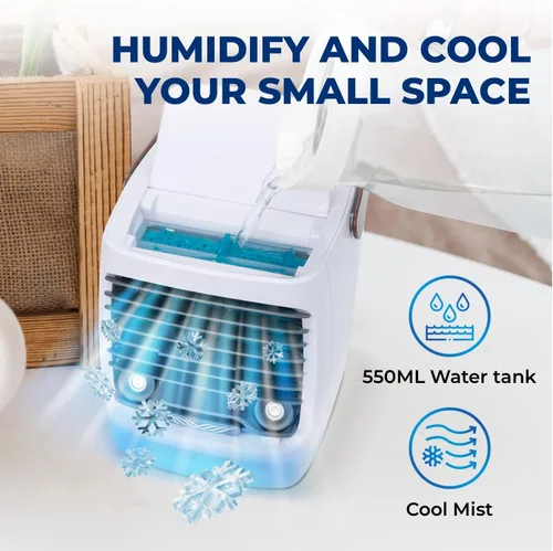 Miniatura 2 de ChillWell Enfriador de aire evaporativo 2.0 para habitación, mini enfriadores portátiles de pantano de 4 velocidades con humidificador Unidad