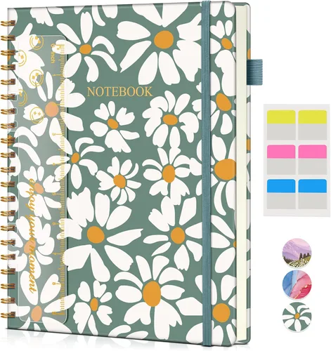 Miniatura 18 de Lined Spiral Notebook Journal 8.5” x 11”, A4 Large Notebooks for Women Men, College Ruled Journal, 100 GSM Paper, Plastic Hardcover Spiral Bound