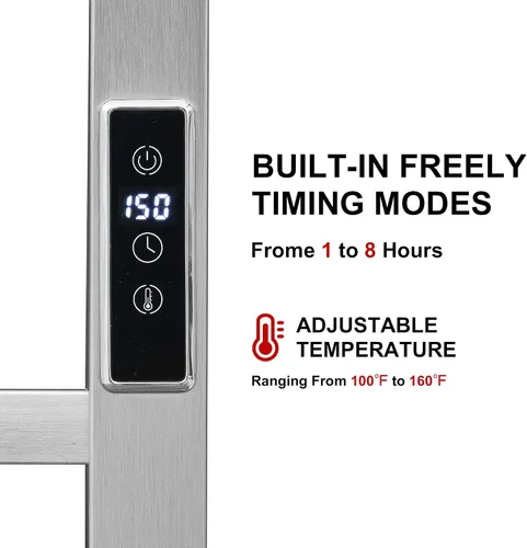 Miniatura 2 de Toalleros térmicos para baño, calentadores eléctricos de toallas para montar en la pared con temporizador y control de temperatura, calentador