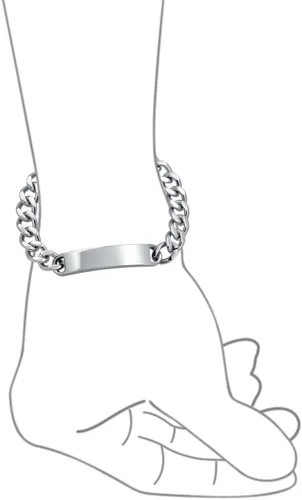 Miniatura 4 de Bling Jewelry Etiqueta de identificación chapada con nombre, cadena de eslabones cubanos para hombre, nombre personalizado, grabado en tono