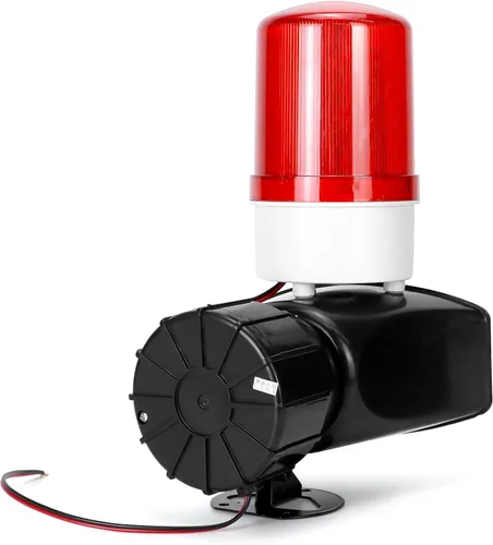 Miniatura 7 de QWORK Alarma de sonido y luz AC110V, alarma de alta intensidad de 115dB con 90-150 destellos por minuto, sistema de advertencia de emergencia LED
