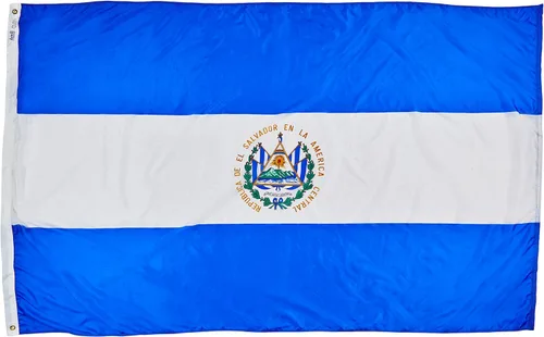 Miniatura 6 de Annin Flagmakers Bandera de El Salvador fabricada en Estados Unidos según las especificaciones oficiales de diseño de las Naciones Unidas, 2 x 3