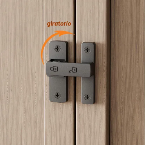 Miniatura 2 de Cerradura de Pestillo Abatible de Servicio Pesado 90/180 Grados Deslizante/Oscilante Cerradura de Pestillo de Puerta para Portón Granero Garaje Negro