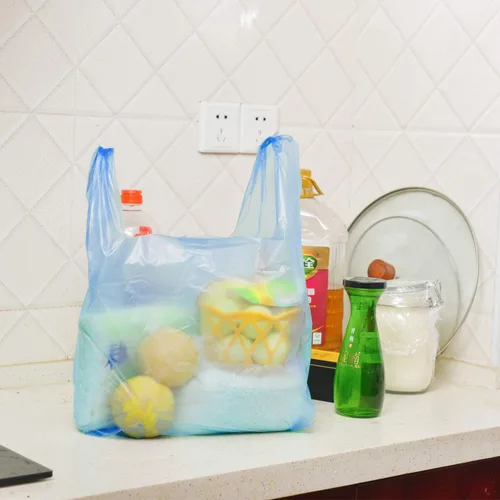 Miniatura 6 de LazyMe Bolsas de plástico para camisetas, bolsas de plástico para negocio, bolsas de plástico de 12 x 20 pulgadas con asas para comestibles