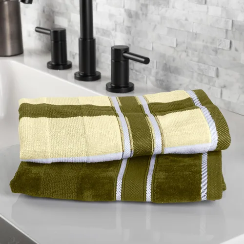 Miniatura 4 de Home - Juego de toallas de 6 piezas, accesorios de baño 100% algodón de 525 GSM, 2 toallas de baño, 2 toallas de mano y 2 paños de lavado, toallas