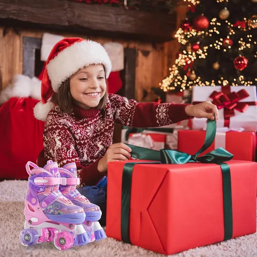 Miniatura 8 de METROLLER Patines de ruedas para niñas de 4 a 6, 5 a 8, 8 a 12 años, patines ajustables para niñas pequeñas, ruedas brillantes, diseño de unicornio