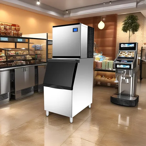 Miniatura 6 de Máquina comercial para hacer hielo de 350 libras/24 horas, contenedor de almacenamiento de 308 libras, 156 cubos de hielo transparentes en 8-15