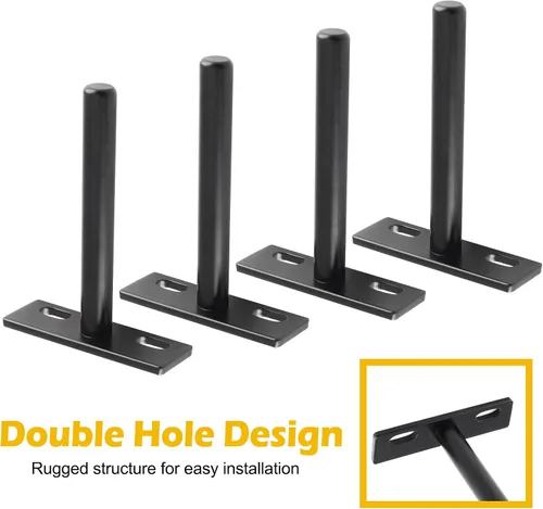 Miniatura 4 de Luomorgo 4 soportes de estante flotantes de 3 pulgadas, soporte de estante negro resistente, soporte de estante ciego oculto, soportes de estante