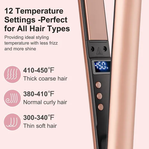 Miniatura 3 de Mini plancha plana, mini plancha de pelo de cerámica para cabello corto, rizos y flequillo, planchas planas pequeñas de doble voltaje para viajes