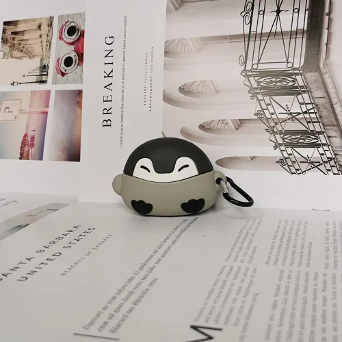 Miniatura 2 de Funda compatible con Airpod Pro 2019 Gen Penguin, silicona Kawaii divertida linda caricatura 3D diseño animal elegante para hombres y mujeres, funda