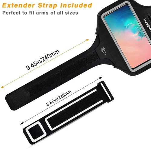 Miniatura 2 de Brazalete para Samsung Galaxy S26+/S25+/S24+/S23+/S22+/S20+/S10+/S9+/S8+, bolsa de gimnasio con soporte para llaves y ranura para tarjeta (negro)