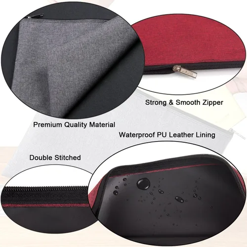 Miniatura 3 de Paquete de 5 bolsas de herramientas de lona con cremallera, 13.3 x 9.4 pulgadas, 14 onzas, resistente, impermeable, multiusos, para organizar