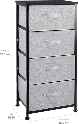 Miniatura 3 de Amazon Basics Organizador de almacenamiento de tela con 4 cajones para armario, color negro