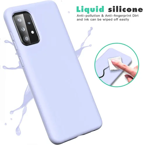 Miniatura 2 de Funda Samsung Galaxy A52 5G y 4G, funda de silicona líquida con forro de microfibra gruesa diseño a prueba de golpes, funda de goma de gel suave