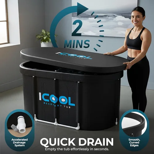 Miniatura 7 de Bañera de hielo frío mejorada para el bienestar de los atletas, 130 galones XL grande, plegable e inflable bañera de inmersión en frío 5 capas