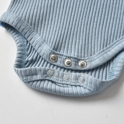 Miniatura 5 de Derouetkia Conjunto de ropa de algodón acanalado de manga larga y pantalones para bebé recién nacido