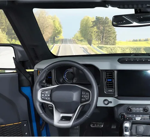 Miniatura 5 de Jimen Compatible con Ford Bronco 2021-2023, 4 piezas de cubierta de botón de ajuste de ventilación de aire de consola central (azul)