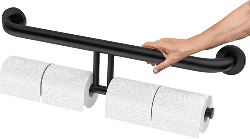 Miniatura 10 de Toallero de níquel cepillado con barra de agarre, mango de soporte equilibrado de seguridad de acero inoxidable de 17 pulgadas, toallero