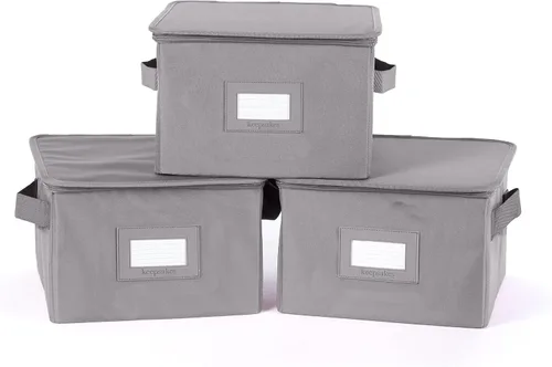 Miniatura 32 de Covermates Keepsakes - Juego de cajas de almacenamiento con cierre de cremallera, paquete de 3 cubos organizadores de poliéster resistente, diseño