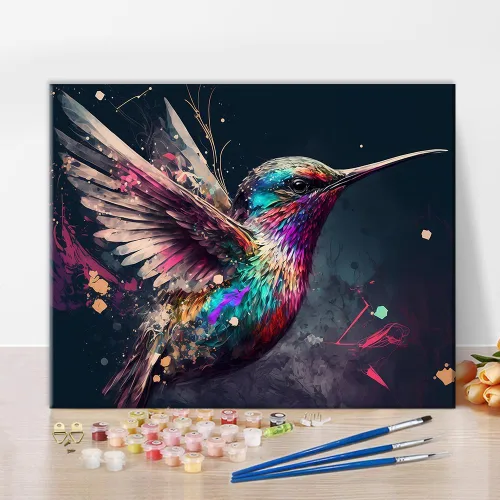 Miniatura 9 de TUMOVO Pintura por números para adultos – Kit de pintura acrílica de ojo de dragón azul y morado – Arte de lienzo de 16 x 20 pulgadas