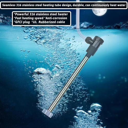 Miniatura 3 de Calentador de agua de inmersión de 2000 W, bañera de hidromasaje eléctrica portátil y piscina, calentador de agua totalmente sumergible con control