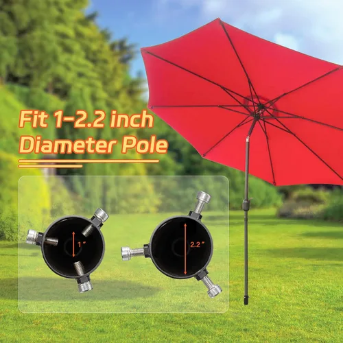 Miniatura 5 de Soportes para Sombrillas de Exterior, Anclaje de Arena para Sombrilla de Playa de Servicio Pesado, Base de Sombrilla de Metal para Exteriores, Negro