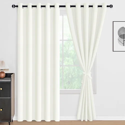 Miniatura 145 de DWCN Cortinas 100% opacas de 84 pulgadas de largo para dormitorio con forro negro, paneles de cortina de ventana de doble capa con aislamiento Azul