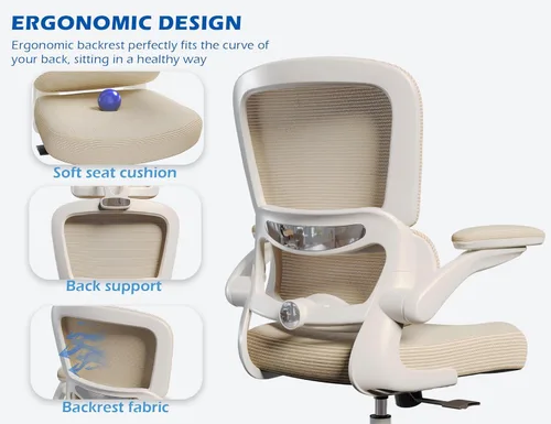 Miniatura 7 de TRALT Silla Ergonómica de Oficina - Silla de Escritorio con Soporte Lumbar Ajustable Silla de Computadora - Silla Cómoda de Malla con Reposabrazos