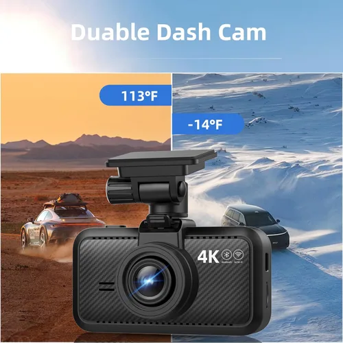 Miniatura 7 de Miofive - Cámara para auto de 4K de resolución, WiFi, Bluetooth, cámara de tablero con GPS, pantalla IPS de 3 pulgadas, visión nocturna, grabación