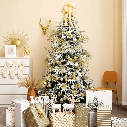 Miniatura 7 de CristBest 30 unidades de adornos de bolas de Navidad - bolas de Navidad transparentes irrompibles de 60 mm / 2.36" de plástico con decoraciones