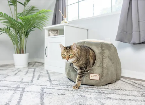 Miniatura 3 de Armarkat Cama para gatos, verde laurel y beige