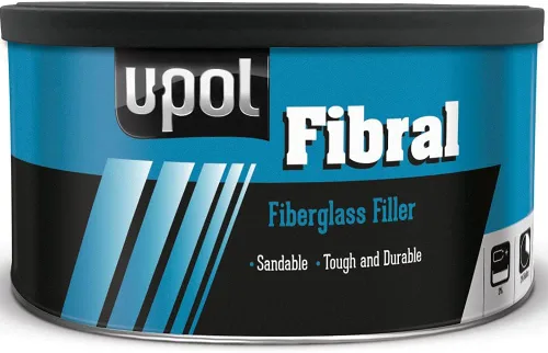 U-Pol Products 0766 FIBRAL LITE - Llenadora ligera de pasta de reparación de fibra de vidrio lijable, 1 cuarto de galón
