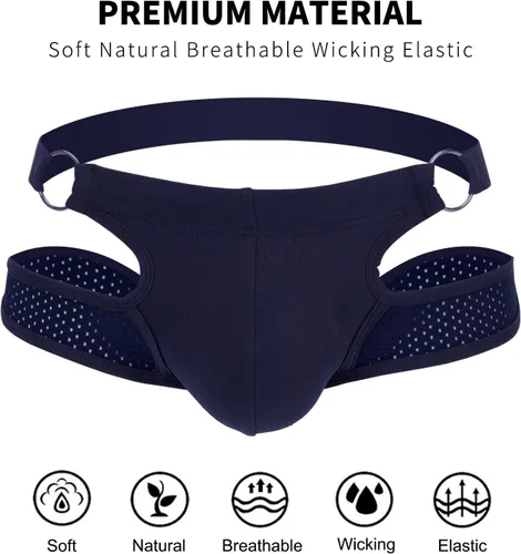 Miniatura 109 de SKYSPER Jock Strap Athletic Supporter para hombres Sexy Jockstrap Ropa interior masculina