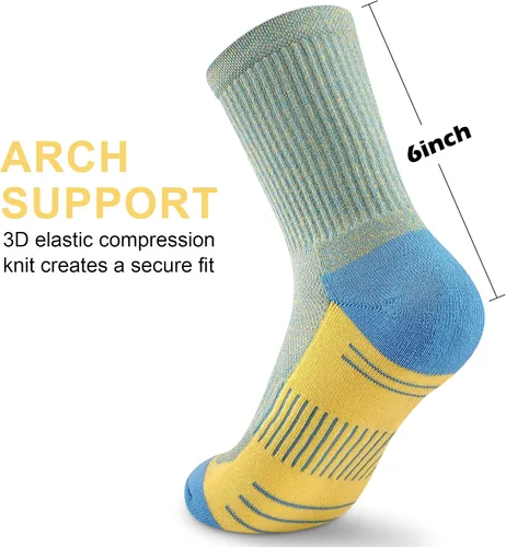 Miniatura 3 de cuangya Calcetines deportivos de compresión acolchados para mujer, 5 pares
