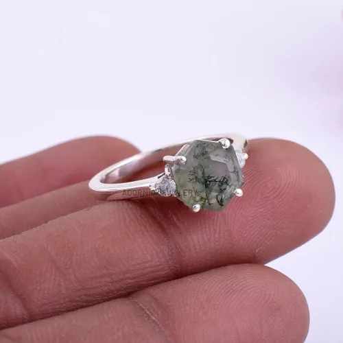Miniatura 16 de Anillo de plata de ley 925 para mujer, anillo de diamantes de imitación de aguamarina de plata esterlina, anillo Art Deco de marzo, piedra natal
