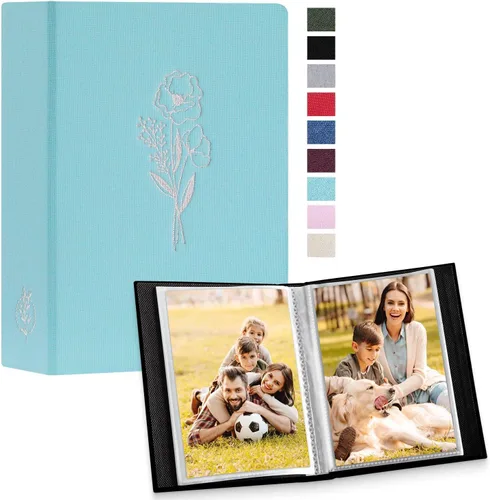 Miniatura 19 de Lanpn - Álbum de fotos autoadhesivo de lino, 40 páginas, álbum de fotos para manualidades, páginas adhesivas magnéticas, contiene fotos de 4 x 6, 7