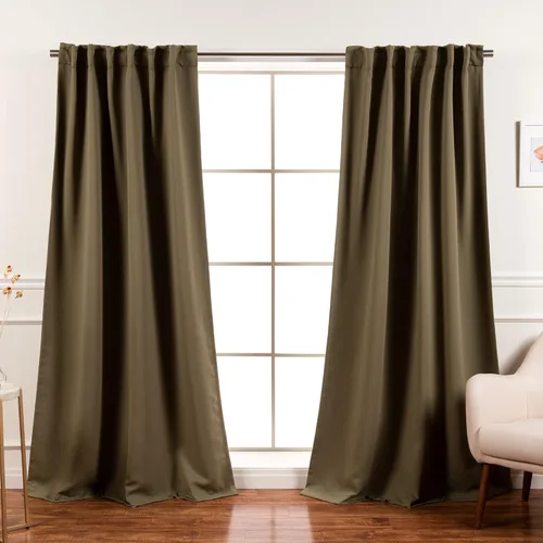 Miniatura 16 de Best Home Fashion Paneles de Cortinas Opacas Premium - Tratamiento de Ventana con Aislamiento Térmico Sólido Cortinas Opacas para Dormitorio
