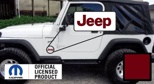 Miniatura 15 de 97-06 TJ Fender Small Jeep Side Logo Graphic para Jeep Wrangler TJ (1997-2006) (juego de 2) SJ3Y6 Baby Pink