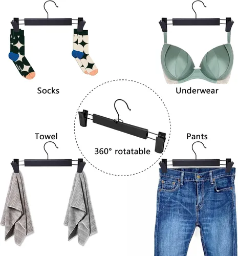 Miniatura 5 de NORTHERN BROTHERS Perchas para pantalones con clips, paquete de 30 perchas para falda de color negro resistentes para mujeres, hombres, niños, Rosa