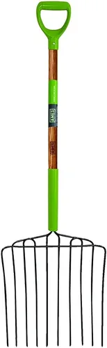 Miniatura 10 de AMES 2826300 Tenedor de acero soldado de 10 dientes con mango de madera dura, 61 pulgadas