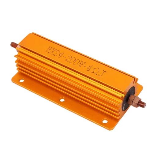 Miniatura 2 de uxcell a16092100ux1151 5% 200W 4 ohmios Alambre de aluminio recubierto de resistencia revestida tono dorado, 2.009998 pulgadas de ancho, 3.94