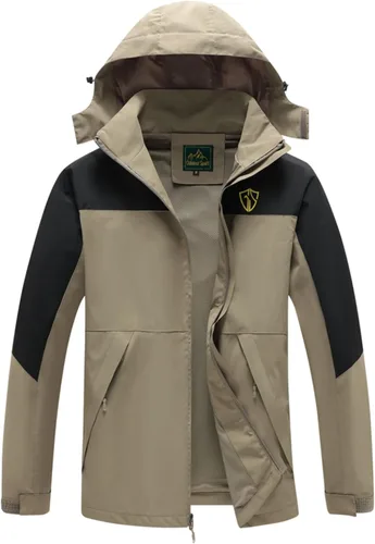 Miniatura 26 de GIISAM Chaqueta de lluvia para hombre, impermeable, ligera, para exteriores, rompevientos con capucha