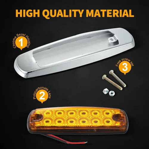 Miniatura 3 de Tallew 30 unidades de luces de posición laterales LED ámbar de 6.4 pulgadas, 12 diodos, luces indicadoras de giro delanteras y traseras
